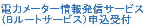 電力メーター情報発信サービス(Ｂルートサービス)申込み受付